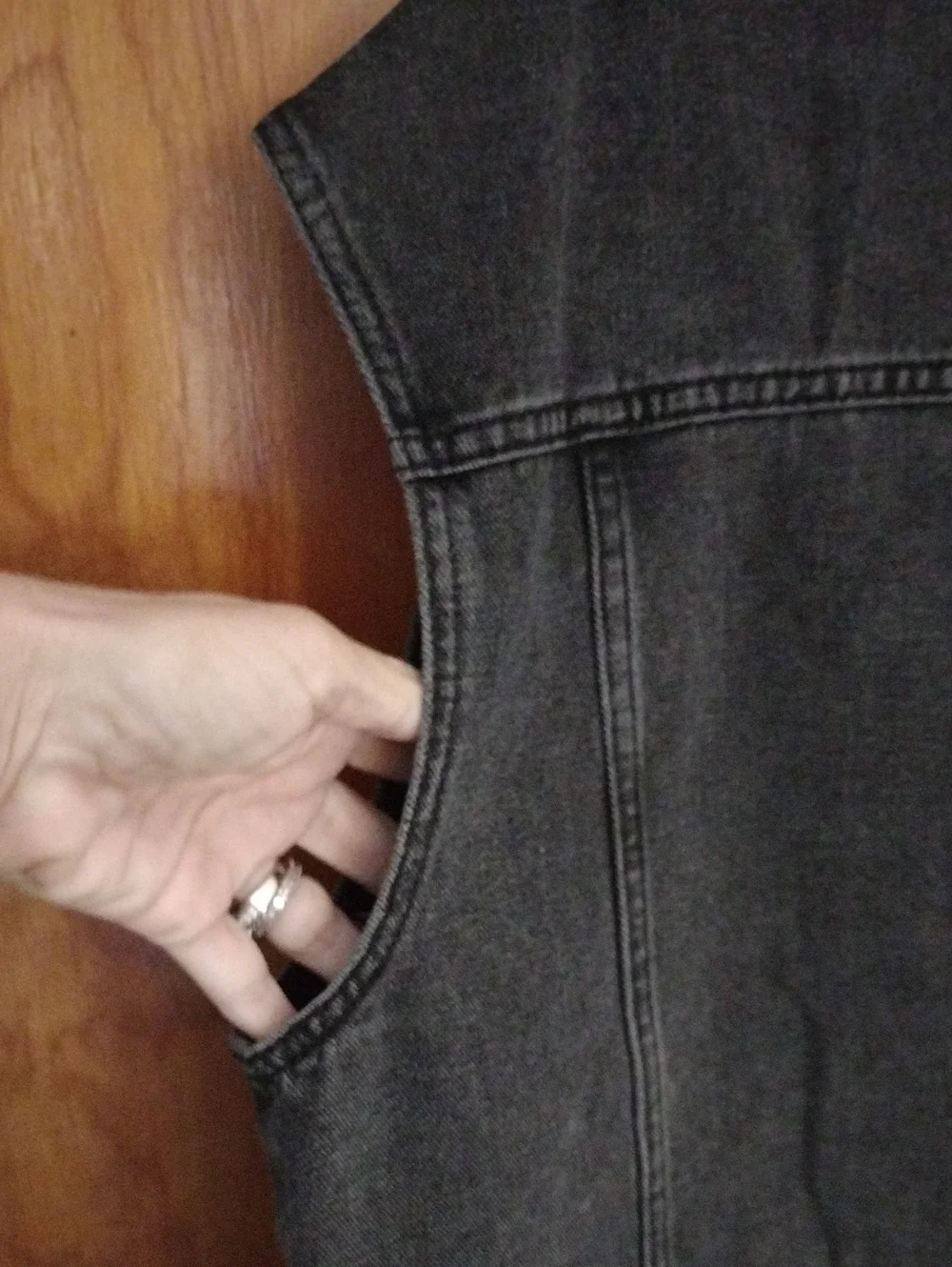 Unbranded Black Denim Vest with Front Pockets